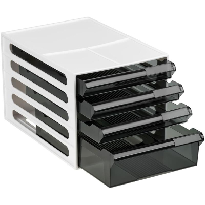 Модуль-накопитель&nbsp;&nbsp;4 отделения СТАММ&nbsp;&nbsp;белый/тонированные дымчатые лотки