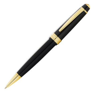 Ручка шариковая Cross 'Bailey Light' Polished Black Resin and Gold Tone Medium черные чернила