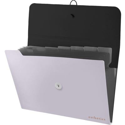 Папка A4&nbsp;&nbsp; 8 отделений deVENTE 'Esthetics' на резиновой застежке фактура 'soft-touch' лавандово-пепельная