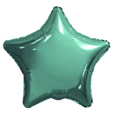 Шар воздушный фольгированный Звезда бирюзовый Agura 48см