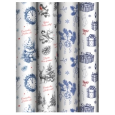 Бумага упаковочная новогодняя глянцевая MESHU&nbsp;&nbsp;70х100см 'Christmas Eve'&nbsp;&nbsp;4 дизайна