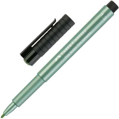 Ручка капиллярная художественная Faber-Castell Pitt Artist Pen Metallic d-1.5мм зеленая