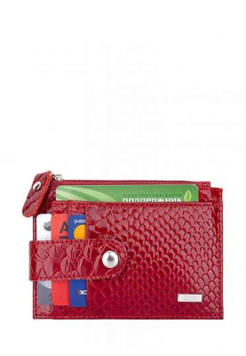 Футляр для кредитных карт Esse Крис Red кожа питон малиновый