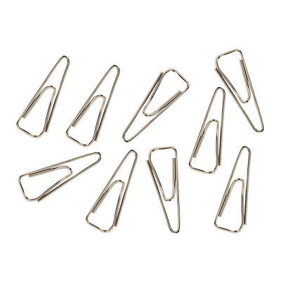 Скрепки 28мм  100шт deVENTE треугольные никелированные в картонной коробке