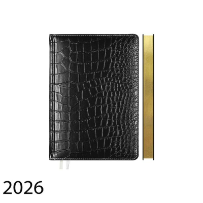 Ежедневник 2026 A6+ deVENTE 'Wild' 336стр тонированный блок твердая обложка с поролоном искусственная кожа черный
