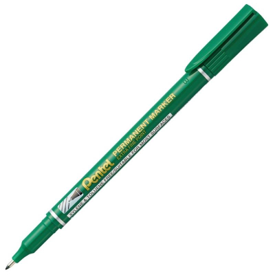 Маркер перманентный Pentel круглый  0.6мм 'Extra Fine Point' зеленый