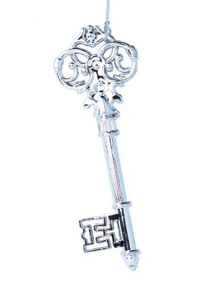 Ключ подвесной 14.5х 5см серебро пластик