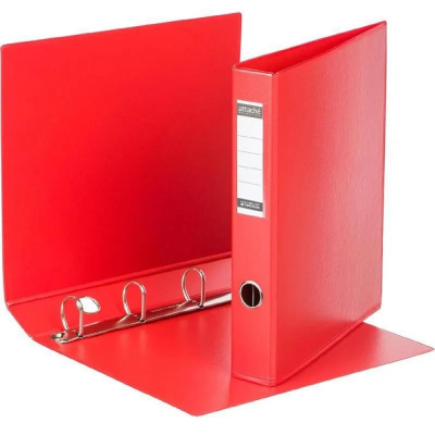 Папка A4  4 кольца 45мм (D) на 300л Attache Selection PVC красная