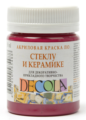 Краска акриловая по стеклу/керамике Decola розовая темная 50мл