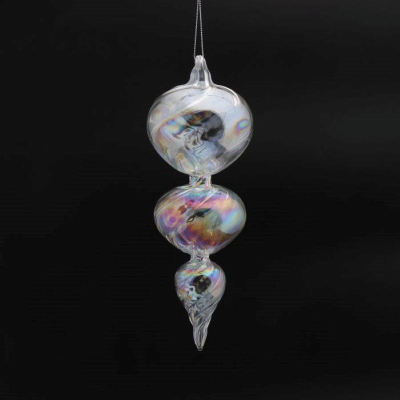 Капля 20х8см фигурная прозрачная голографическая стекло VALMA