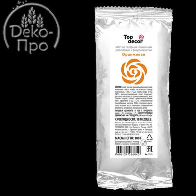 Мастика Топ Продукт сахарная ванильная оранжевая 100г