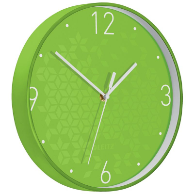 Часы настенные Leitz d-29см плавный ход WOW зеленые