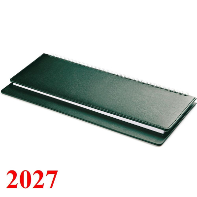 Планинг&nbsp;&nbsp;2027&nbsp;&nbsp;30х13см BrunoVisconti® 'Sidney Nebraska' 128стр на гребне искусственная кожа зеленый