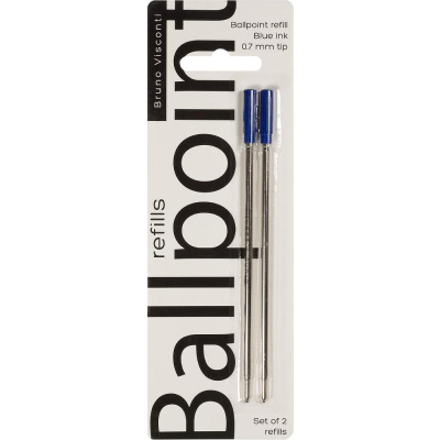Стержень шариковый BrunoVisconti® 0.7/117мм синий 2шт в блистере