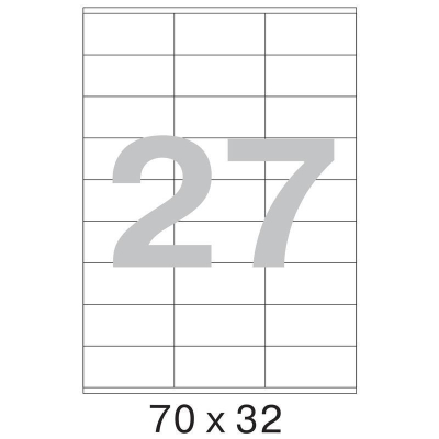 Этикетки самоклеящиеся бумажные&nbsp;&nbsp;27шт/A4&nbsp;&nbsp;70х32мм I/L/C белые 100л
