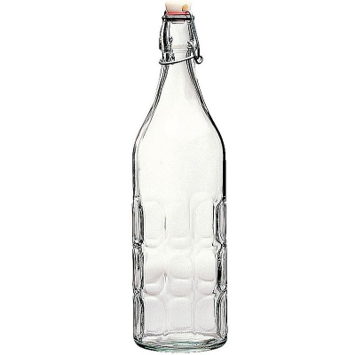 Бутылка стеклянная для воды, соуса, масла, уксуса 1.0л Bormioli Rocco Moresca с бугельной пробкой