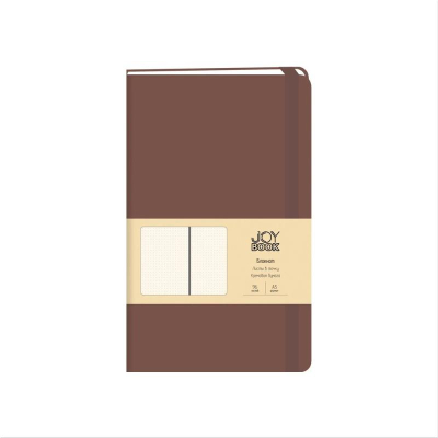 Записная книжка A5  96л в точку Listoff® 'Joy Book' тонированный блок обложка на резиновой застежке искусственная кожа шоколад