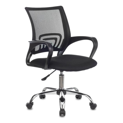 Кресло офисное Бюрократ  695NL хромированная крестовина сетчатая спинка ткань черное (без качания)