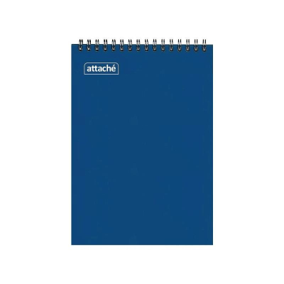 Блокнот A5  60л клетка на гребне Attache картонная обложка плотная подложка синий