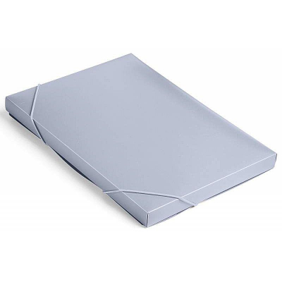 Папка-короб с 2-я резиновыми застежками пластиковая A4 до 250л Бюрократ серая