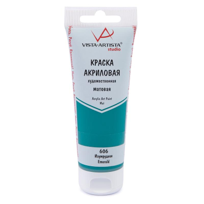Краска акриловая матовая Vista-Artista Studio 75мл изумрудная