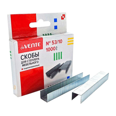Скобы для мебельного степлера №53/10 deVENTE 1000шт оцинкованные