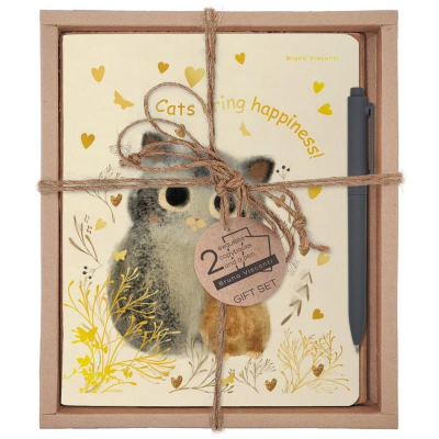 Набор ручка шариковая 'ArtClick' +тетрадь 2шт BrunoVisconti® 'Love me' Котики приносят счастье