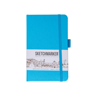 Блокнот для набросков Sketchmarker  9х14см 140г  80л твердая обложка синий карибский