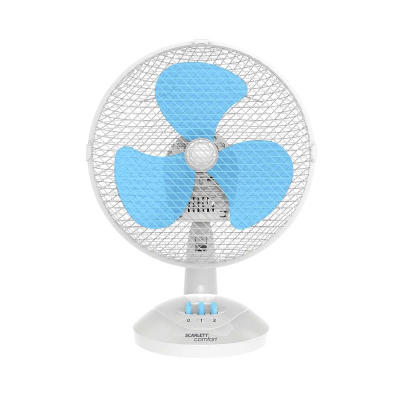 Вентилятор настольный  Scarlett  'Comfort'  30Вт  2 скорости бело-голубой