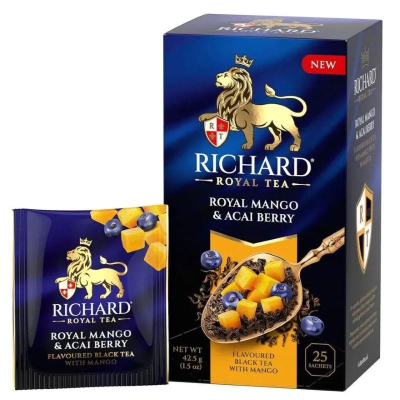 Чай Richard черный 'Royal Mango & Acai berry' индийский с манго и ягодами асаи  25пак х 2г