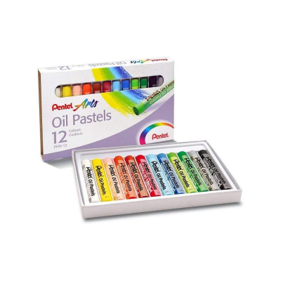 Пастель масляная Pentel Arts Oil Pastels 12цв d-8мм 60мм в картонной коробке