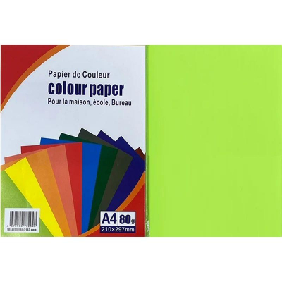 Бумага цветная A4 Colour Paper 80г неон зеленая 100л