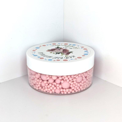 Посыпка Sweetdeserts рисовые шарики матовые розовые 150г