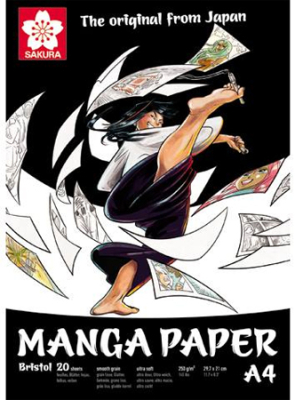 Блокнот для иллюстраций Sakura Manga A4 250г 20л гладкая бумага на склейке