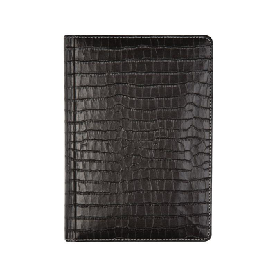 Алфавитная книжка A5&nbsp;&nbsp;64л deVENTE 'Wild' тонированный блок с вырубкой искусственная кожа черная