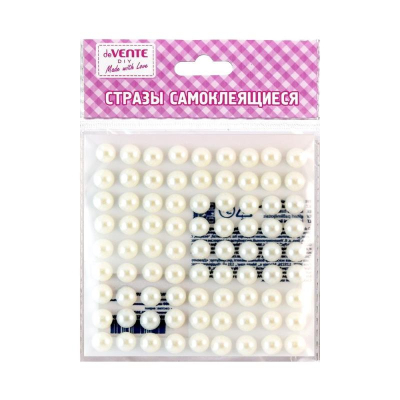 Стразы deVENTE 'Жемчуг'&nbsp;&nbsp;8мм&nbsp;&nbsp;80шт белые акриловые самоклеящиеся