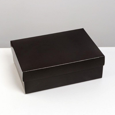 Коробка подарочная прямоугольная 21х15х 7см 'Черная' складная