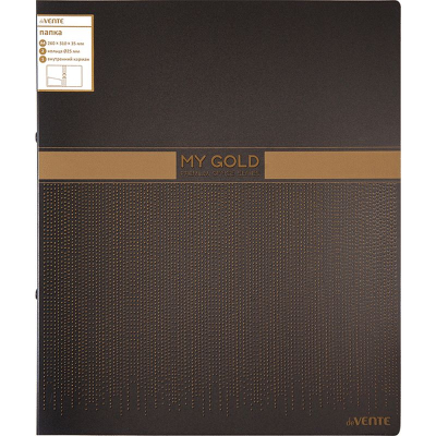Папка A4  2 кольца 25мм (O) на 180л deVENTE 'My Gold' пластиковая черная
