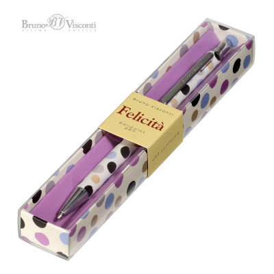 Ручка шариковая BrunoVisconti® 'Felicita' 0.7мм металлический корпус 'Горошек' синие чернила