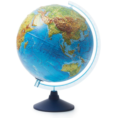 Глобус Земли настольный Globen  32см физическая/политическая карты рельефный Интерактивный с подсветкой на батарейках 2022г