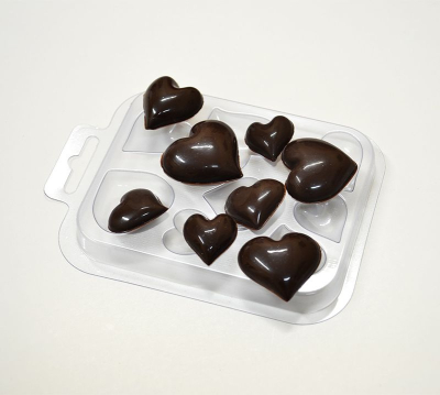 Форма для шоколада пластиковая Мир Форм Шоко-сердечки 105х85х10 мм