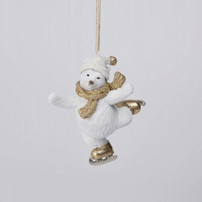 Медведь на коньках 10х5х11см полирезина