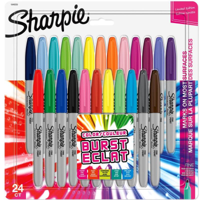 Маркеры перманентные Sharpie® Fine круглые  2.0мм 24цв 'Colorburst' в блистере