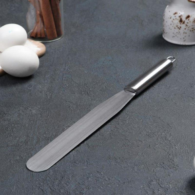 Лопатка-палетка прямая металлическая Доляна 32.5х3см металлическая ручка