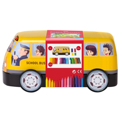 Фломастеры  33цв Faber-Castell 'Connector' 'School Bus' +10 соединителей в металлической коробке