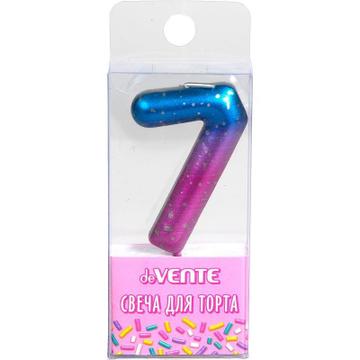 Свеча-цифра для торта deVENTE 'Degrade' '7'&nbsp;&nbsp;6см блистере