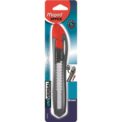 Нож макетный 18мм Maped 'Universal' пластиковый корпус в блистере