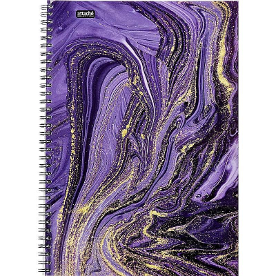 Тетрадь A4  96л клетка на гребне Attache Selection картонная глянцевая обложка 'Fluid' Фиолетовая