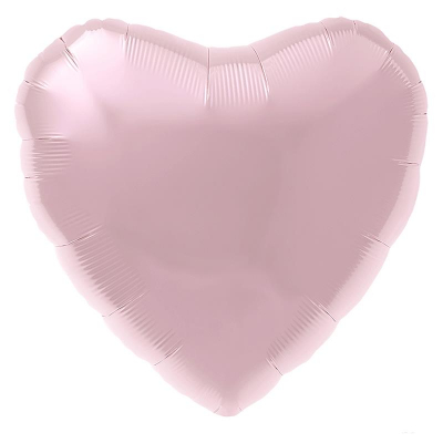 Шар воздушный фольгированный Сердце розовый нежный Agura 48см