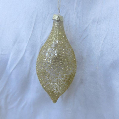 Капля 12.5х6см прозрачная с золотом стекло